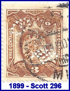 Michoacan 1899 perfin
